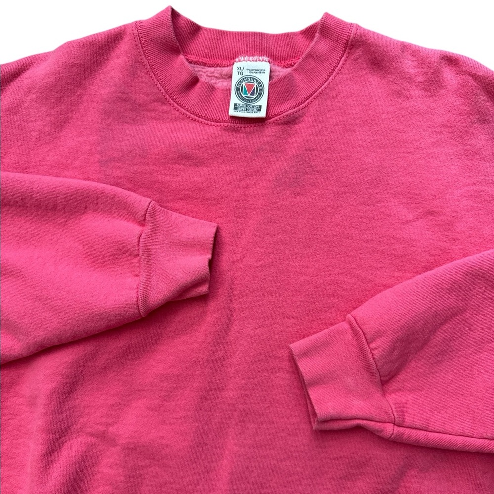 Vintage Munsingwear Pink Soild Heavy‎ Duty Women’s Sweatshirt Size XL Throwback